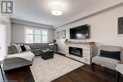 171 Westbank Trail, Stoney Creek, ON - Indoor Photo Showing Living Room With Fireplace