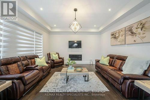 56 Arthur Griffin Crescent, Caledon, ON - Indoor Photo Showing Living Room With Fireplace