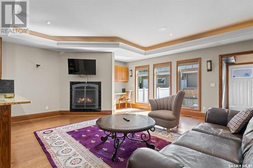 1320 Elliott Street, Saskatoon, SK - Indoor Photo Showing Living Room With Fireplace