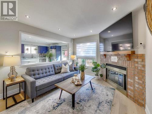 3460 Ingram Road, Mississauga, ON - Indoor Photo Showing Living Room With Fireplace