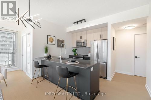 1107 - 4011 Brickstone Mews, Mississauga, ON - Indoor Photo Showing Kitchen With Stainless Steel Kitchen