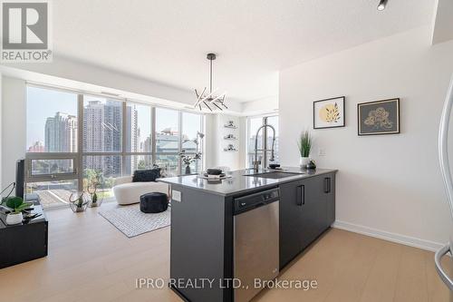 1107 - 4011 Brickstone Mews, Mississauga, ON - Indoor Photo Showing Kitchen With Double Sink