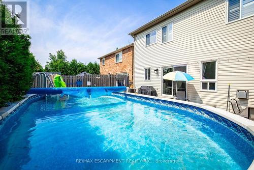 93 Bradley Avenue, Hamilton (Binbrook), ON - Outdoor With Above Ground Pool With Backyard With Exterior