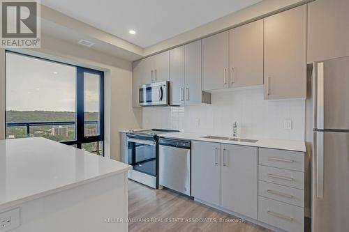 1814 - 15 Queen Street S, Hamilton, ON - Indoor Photo Showing Kitchen With Stainless Steel Kitchen With Double Sink With Upgraded Kitchen