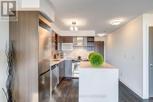 907 - 1 Michael Power Place, Toronto (Islington-City Centre West), ON - Indoor Photo Showing Kitchen With Stainless Steel Kitchen With Upgraded Kitchen