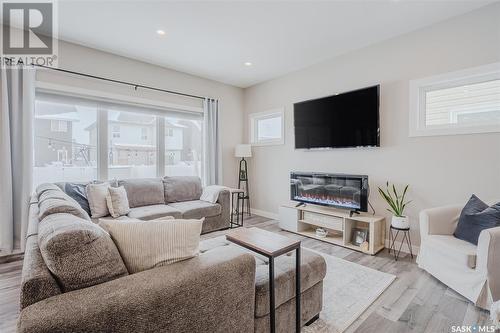 339 Dagnone Crescent, Saskatoon, SK - Indoor Photo Showing Living Room With Fireplace