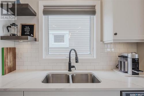 339 Dagnone Crescent, Saskatoon, SK - Indoor Photo Showing Kitchen With Double Sink