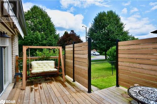 Great deck overlooking the fenced yard! - 165 Cheltenham Road, Barrie, ON - Outdoor With Deck Patio Veranda With Exterior