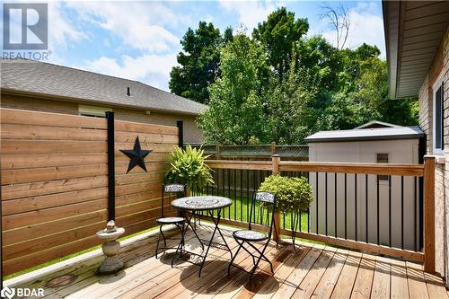 Great deck overlooking the fenced yard! - 165 Cheltenham Road, Barrie, ON - Outdoor With Deck Patio Veranda With Exterior