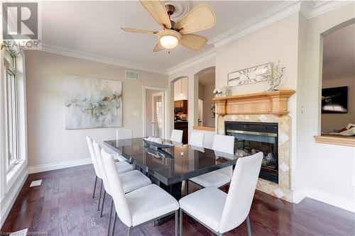 3 Derek Drive, Hamilton, ON - Indoor Photo Showing Dining Room With Fireplace