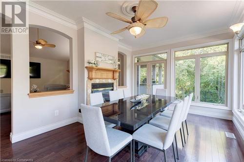 3 Derek Drive, Hamilton, ON - Indoor Photo Showing Dining Room With Fireplace