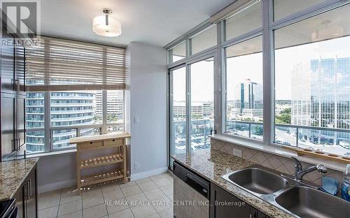 1209 - 80 Absolute Avenue, Mississauga, ON - Indoor Photo Showing Kitchen With Double Sink