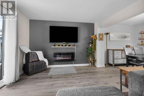 Fireplace in living room - 126 - 500 Osgoode Drive, London, ON - Indoor With Fireplace