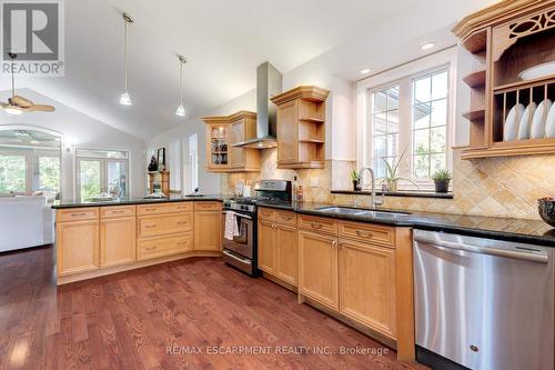 3 Derek Drive, Hamilton (Gershome), ON - Indoor Photo Showing Kitchen With Stainless Steel Kitchen With Double Sink