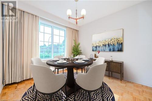 Virtually Staged - 3174 Centennial Drive, Burlington, ON - Indoor Photo Showing Dining Room