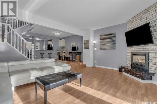 4758 Queen Street, Regina, SK - Indoor Photo Showing Living Room With Fireplace