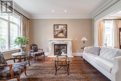 1502 Gregwood Road, Mississauga, ON - Indoor Photo Showing Living Room With Fireplace