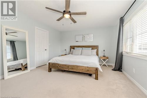 Bedroom featuring light carpet and ceiling fan - 12 Hardcastle Place, Cambridge, ON - Indoor Photo Showing Bedroom