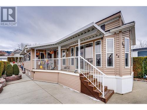 Parking and covered front entry and deck - 8000 Highland Road Unit# 42, Vernon, BC - Outdoor With Deck Patio Veranda