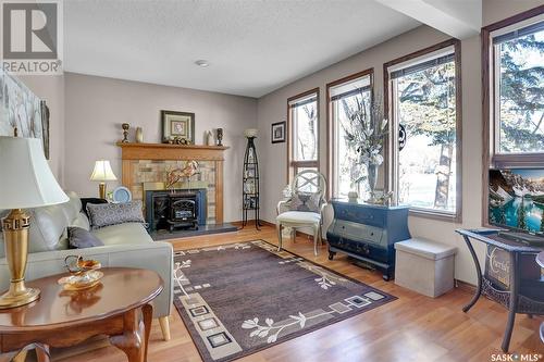 407 Holland Avenue, Regina, SK - Indoor Photo Showing Living Room With Fireplace