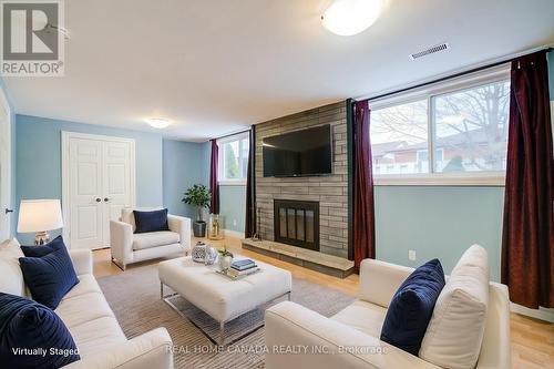 320 Highridge Avenue, Hamilton, ON - Indoor Photo Showing Living Room With Fireplace