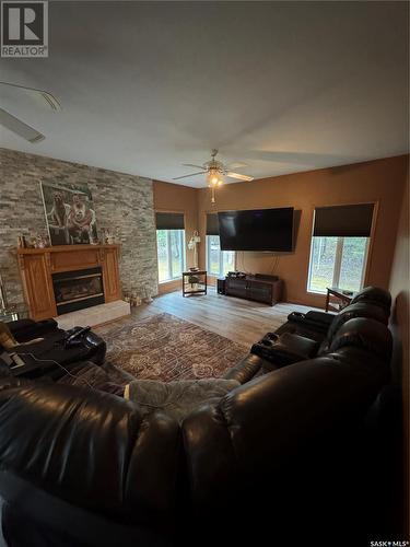 4.11 Acres Fir River Country Acreage, Hudson Bay Rm No. 394, SK - Indoor Photo Showing Living Room With Fireplace