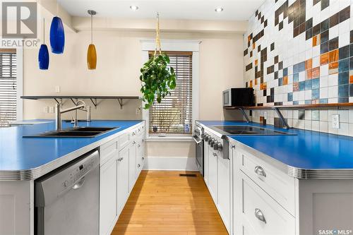 1959 Robinson Street, Regina, SK - Indoor Photo Showing Kitchen With Double Sink