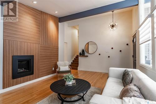 7 Bell Crescent, Saskatoon, SK - Indoor Photo Showing Living Room With Fireplace