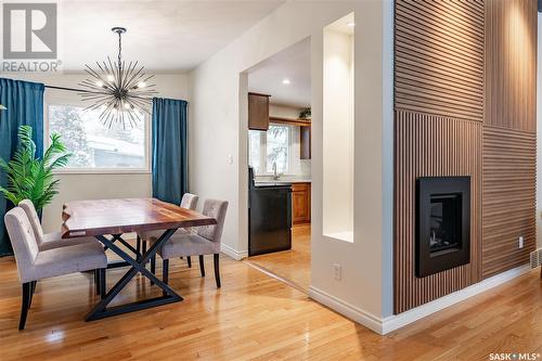 7 Bell Crescent, Saskatoon, SK - Indoor Photo Showing Dining Room With Fireplace