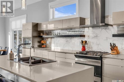 106 Werschner Crescent, Saskatoon, SK - Indoor Photo Showing Kitchen With Double Sink With Upgraded Kitchen