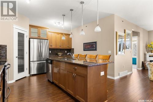 205 4721 Mctavish Street, Regina, SK - Indoor Photo Showing Kitchen With Stainless Steel Kitchen With Double Sink With Upgraded Kitchen