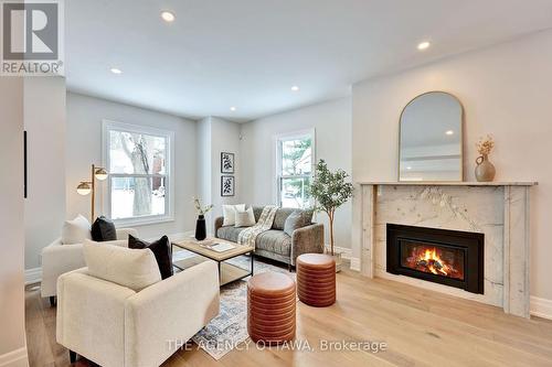 66 Barton Street, Ottawa, ON - Indoor Photo Showing Living Room With Fireplace