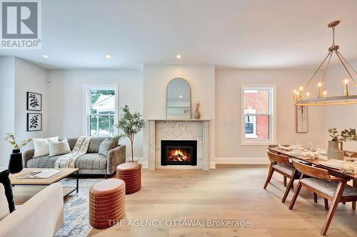 66 Barton Street, Ottawa, ON - Indoor Photo Showing Living Room With Fireplace