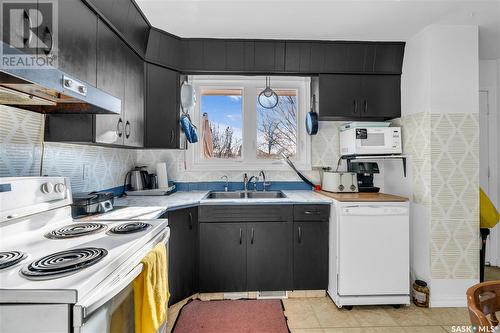 98 Trudelle Crescent, Regina, SK - Indoor Photo Showing Kitchen With Double Sink