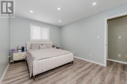 Bedroom with light hardwood / wood-style flooring - 66 Karen Walk, Waterloo, ON - Indoor Photo Showing Bedroom