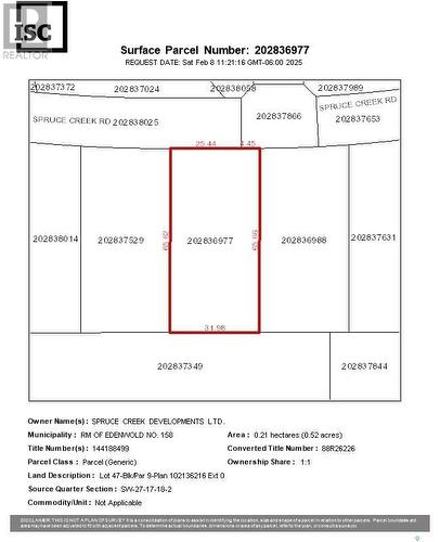 156 Spruce Creek Road, Edenwold Rm No. 158, SK 