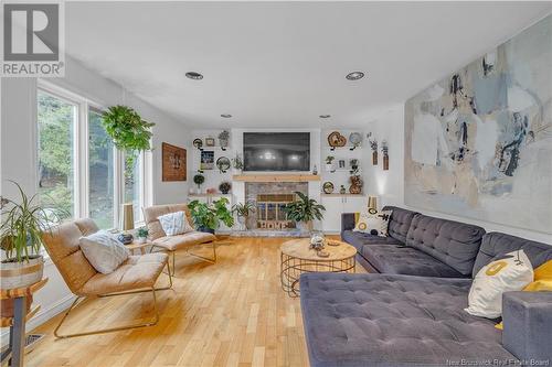 90 Southridge Road, Rothesay, NB - Indoor Photo Showing Living Room With Fireplace