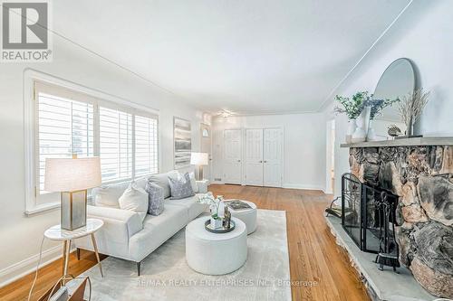 43 Maple Avenue S, Mississauga, ON - Indoor Photo Showing Living Room With Fireplace