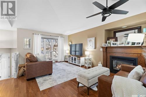 403 Caldwell Place, Saskatoon, SK - Indoor Photo Showing Living Room With Fireplace