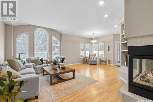 411 Collins Crescent, Saskatoon, SK - Indoor Photo Showing Living Room With Fireplace