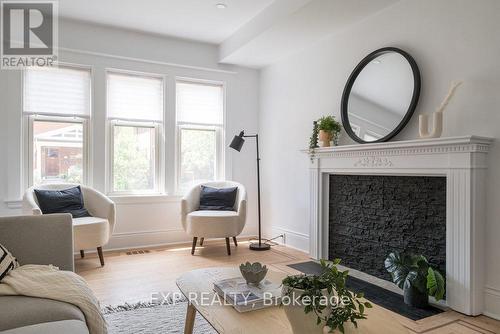 113 Eastbourne Avenue, Hamilton, ON - Indoor Photo Showing Living Room With Fireplace