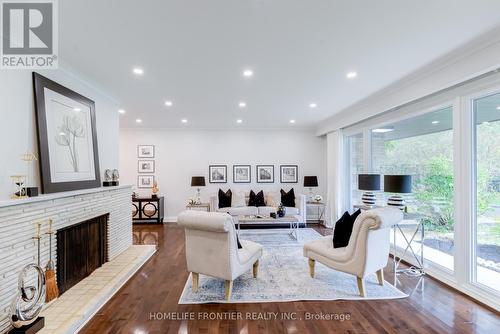 26 Flaremore Crescent, Toronto, ON - Indoor Photo Showing Living Room With Fireplace