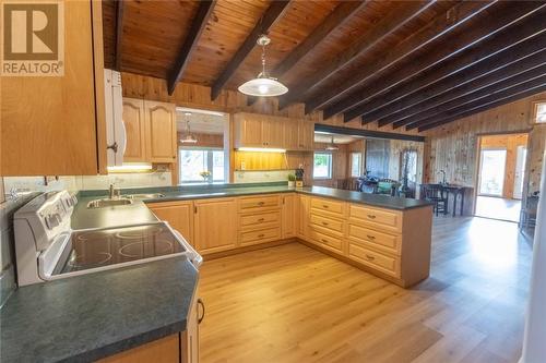 885 Gunns Road, Round Lake Centre, ON - Indoor Photo Showing Kitchen With Double Sink