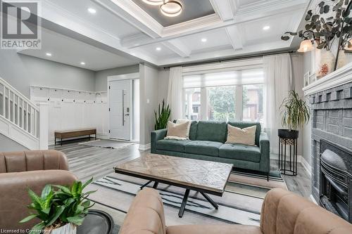 88 Graham Avenue S, Hamilton, ON - Indoor Photo Showing Living Room With Fireplace