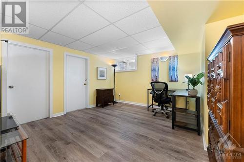 Finished lower level rec room, currently used as an office. - 17 Sovereign Avenue, Ottawa, ON - Indoor