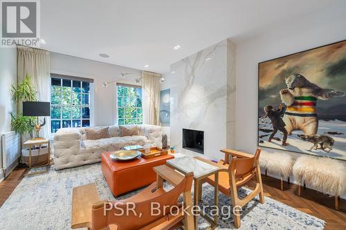 18 Chicora Avenue, Toronto, ON - Indoor Photo Showing Living Room With Fireplace