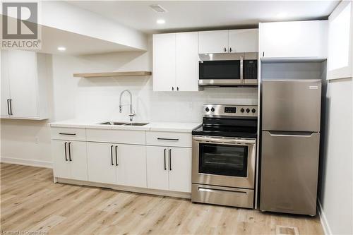 Basement Kitchen - 184 Burris Street, Hamilton, ON - Indoor Photo Showing Kitchen With Double Sink With Upgraded Kitchen