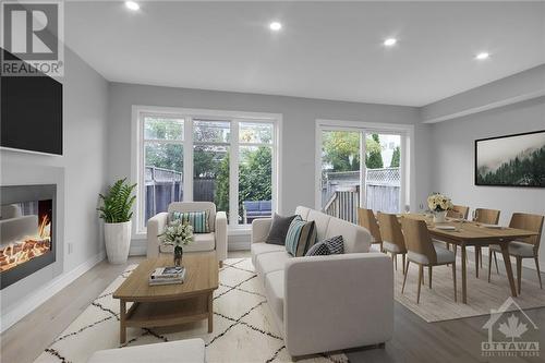 213 Hidden Meadow Avenue, Ottawa, ON - Indoor Photo Showing Living Room With Fireplace