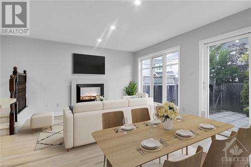 213 Hidden Meadow Avenue, Ottawa, ON - Indoor Photo Showing Dining Room With Fireplace