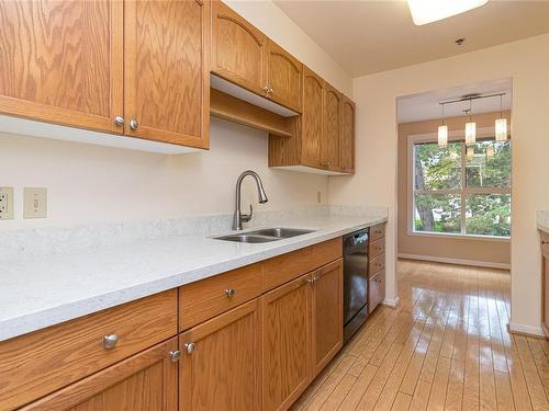 201-3969 Shelbourne St, Saanich, BC - Indoor Photo Showing Kitchen With Double Sink